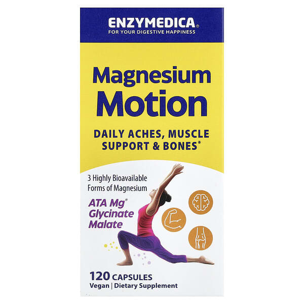 Enzymedica, Magnesium Motion, 120 Capsules (40 mg per Capsule) — product photo 1