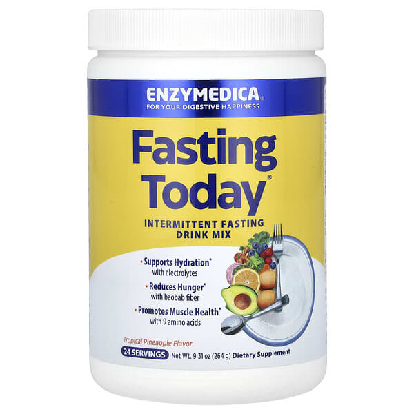 Enzymedica, Fasting Today, 간헐적 단식 드링크 믹스, 트로피칼 파인애플, 264g (9.31oz)