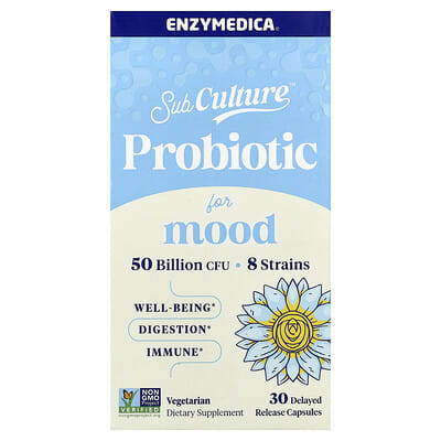 Enzymedica, SubCulture™ Mood-Supporting Probiotic, 30 Extended-Release Capsules