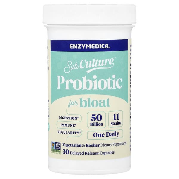 Enzymedica SubCulture™ Probiotic For Bloat, 50 Billion, 30 Delayed Release Capsules