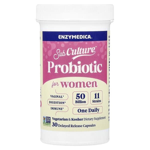 Enzymedica SubCulture™ Probiotic For Women, 50 Billion, 30 Delayed Release Capsules
