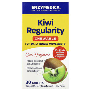 Enzymedica, Kiwi Regularity -pureskeltavat tabletit, kiivi, 30 tablettia
