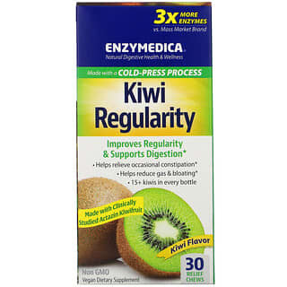 Enzymedica, Regularidad de kiwi, Sabor a kiwi, 30 masticables para aliviar
