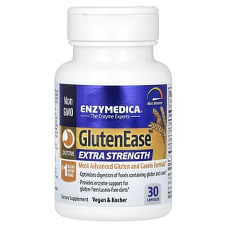 Enzymedica, GlutenEase, добавка для переваривания глютена с повышенной силой действия, 30 капсул