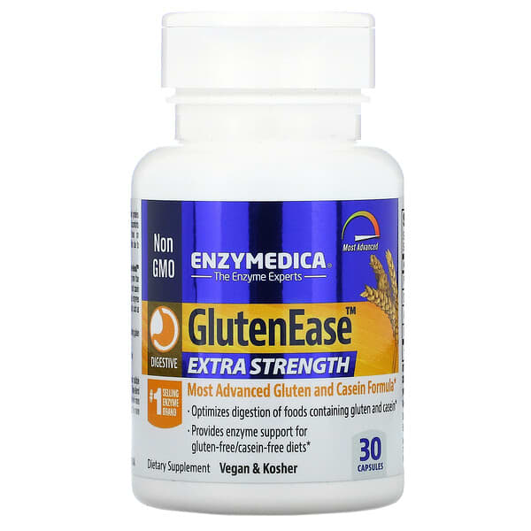 Enzymedica（エンザイメディカ）, GlutenEase（グルテンイーズ）、エクストラストレングス、30粒