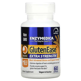 Enzymedica, GlutenEase, Concentración extra, 60 cápsulas
