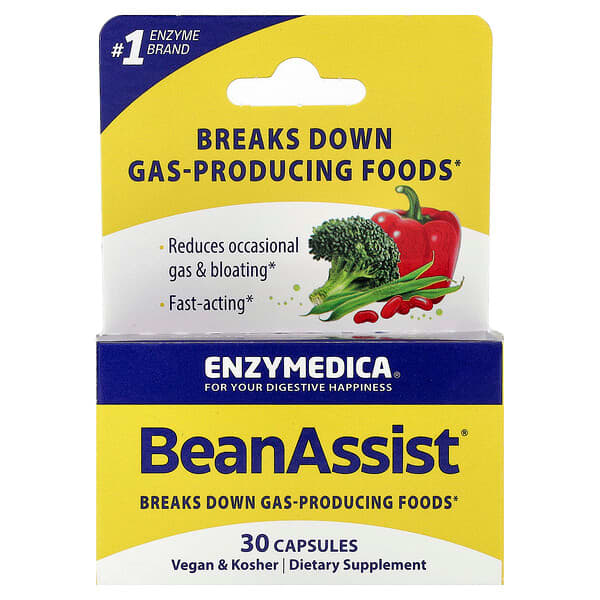 Enzymedica, Cápsulas BeanAssist®, 30