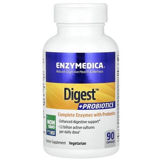 Enzymedica, Digest + Probiotics, Verdauungsenzyme und Probiotika, 90 Kapseln