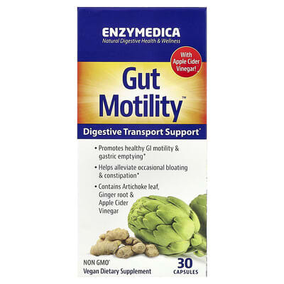 Enzymedica, Gut Motility, Digestive Delivery Aid, 30 Capsules