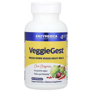 Enzymedica, VeggieGest®, Suplemento para favorecer la descomposición de comidas con alto contenido de vegetales, 90 cápsulas