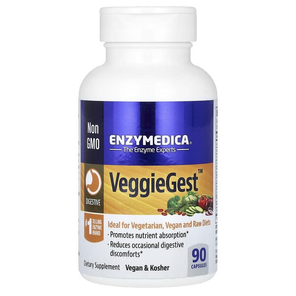 Enzymedica, VeggieGest, 90 Capsules
