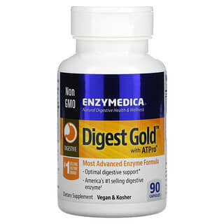 Enzymedica, Digest Gold con ATPro, la fórmula de enzimas más avanzada, 90 cápsulas