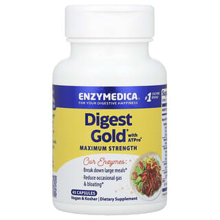 Enzymedica, Digest Gold® com ATPro®, Força Máxima, 45 Cápsulas