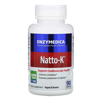 Enzymedica, 納豆 K，心血管，90 粒膠囊