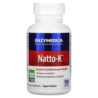 Enzymedica, 納豆 K，心血管，90 粒膠囊