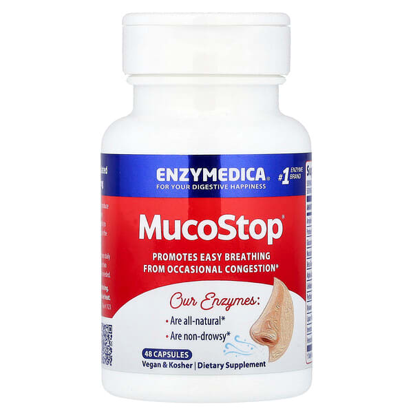 Enzymedica, MucoStop, 48 kapsula