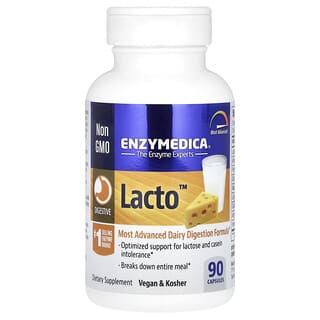 Enzymedica, Lacto, Suplemento para favorecer la digestión de los lácteos, 90 cápsulas