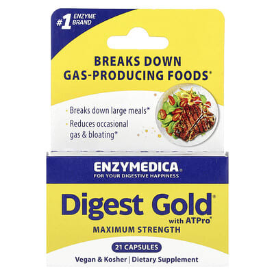 Enzymedica, Digest Gold® with ATPro®, Maximum Strength, 21 Capsules