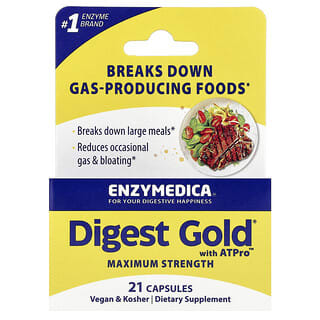Enzymedica, Digest Gold® with ATPro™, Maximum Strength, 21 Capsules