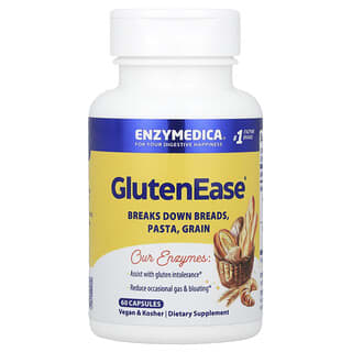 Enzymedica‏, GlutenEase, מכיל 60 כמוסות