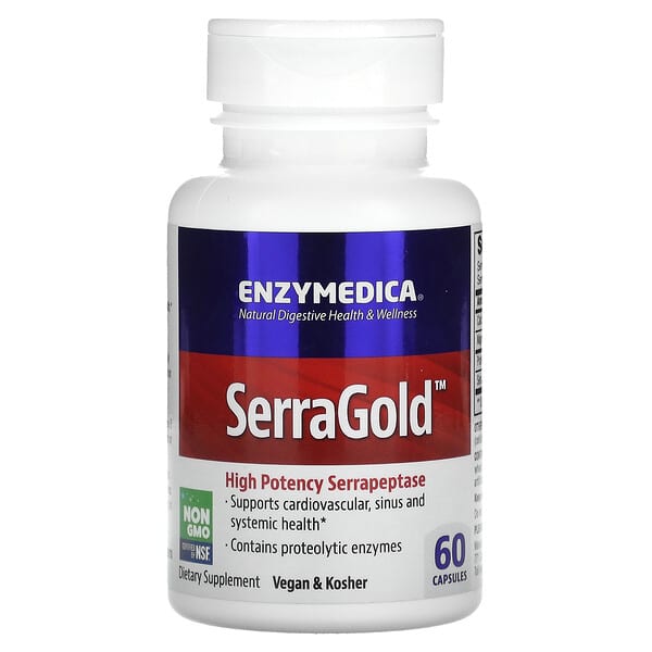 Enzymedica, SerraGold, Hochaktive Serrapeptase, 60 Kapseln
