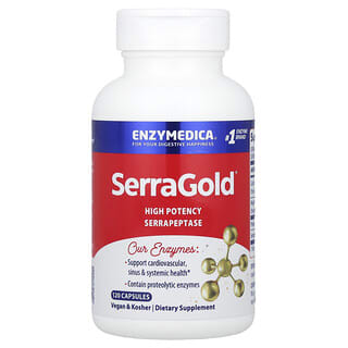 Enzymedica, SerraGold, 고효능 세라펩타아제, 캡슐 120정