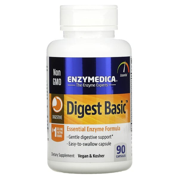 Enzymedica, Digest Basic, основна ферментна формула, 90 капсул