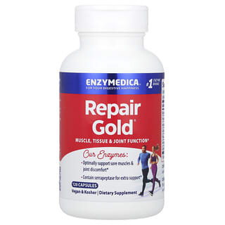 Enzymedica, Repair Gold®, Suplemento para favorecer el funcionamiento de los músculos, los tejidos y las articulaciones, 120 cápsulas