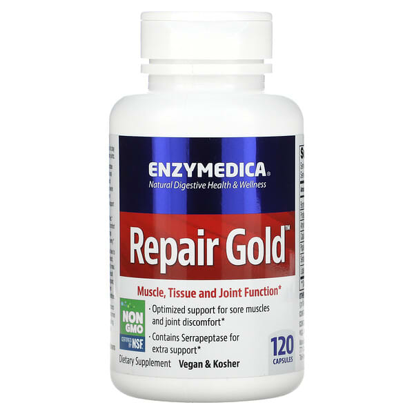 Enzymedica, Repair Gold, Muscle, Tissue, and Joint Function, 120 Capsules