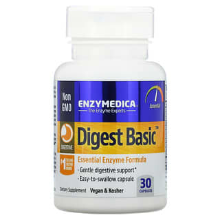 Enzymedica, Digest Basic، تركيبة الإنزيمات الضرورية، 30 كبسولة