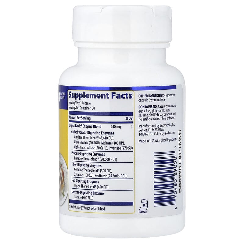 Купить Enzymedica, Digest Basic®, 60 капсул