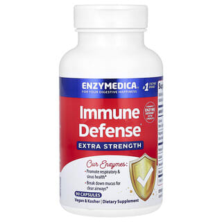 Enzymedica, Immune Defense, Suplemento para favorecer las defensas de sistema inmunitario, Concentración extra, 90 cápsulas