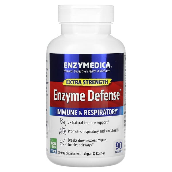 Enzymedica, Enzymeabwehr, Extrakraft, 90 Kapseln