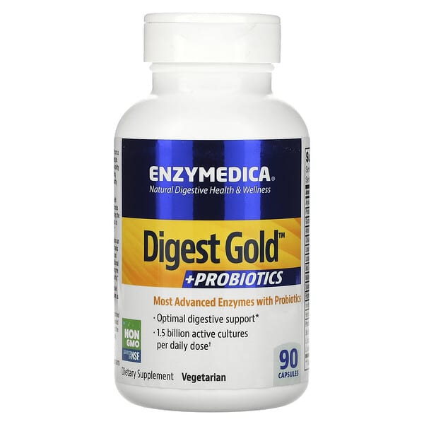 Enzymedica, Digest Gold + Probióticos, 90 cápsulas