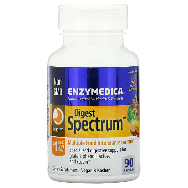 Enzymedica‏, Digest Spectrum‏, תוסף לעיכול, 90 כמוסות