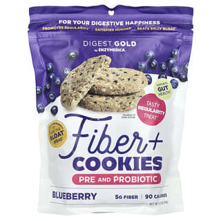 Enzymedica, Fiber + Cookies, Pre and Probiotic, Blueberry, 6.21 oz (176 g)