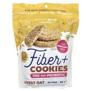 Enzymedica, Fiber + Cookies, Pre and Probiotic, Harvest Oat, 6.21 oz (176 g)