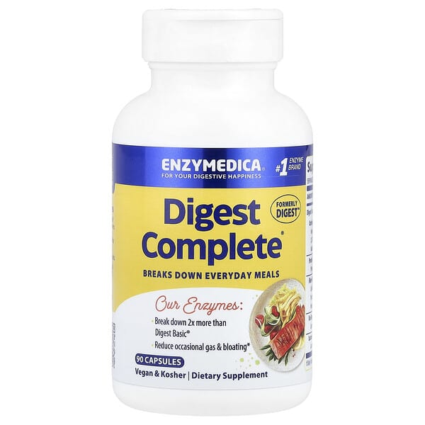 Enzymedica, Digest, Formula Enzim Lengkap, 90 Kapsul
