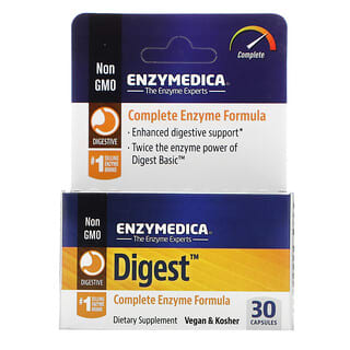 Enzymedica, 消化膠囊，完整的酶配方，30粒