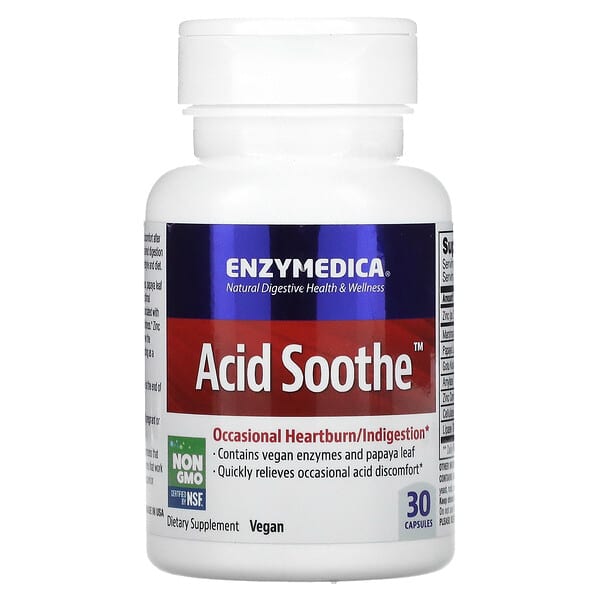 Enzymedica, Acid Soothe、30粒