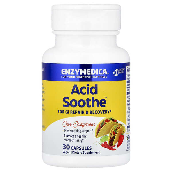 Enzymedica, Calmante con ácido, 30 cápsulas