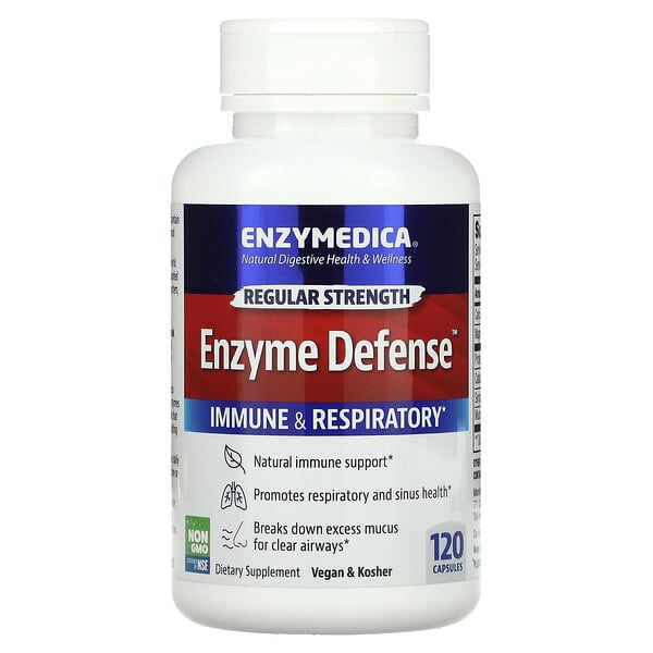 Enzymedica‏, Enzyme Defense,‏ הגננה אנזימתית, 120 כמוסות