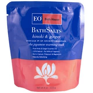 EO Products, Bath Salts, Hinoki & Ginger, 4 oz (110 g)