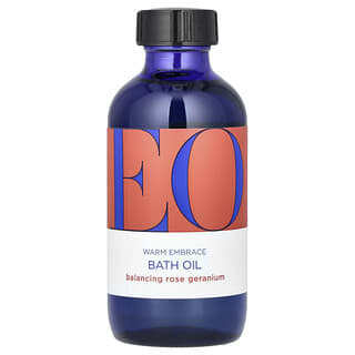 EO Products, Aceite de baño Warm Embrace, Rosa y geranio equilibrantes, 118 ml (4 oz. líq.)