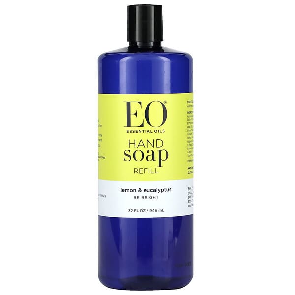 EO Products‏, Hand Soap, Refill, Lemon & Eucalyptus, 32 fl oz (946 ml)