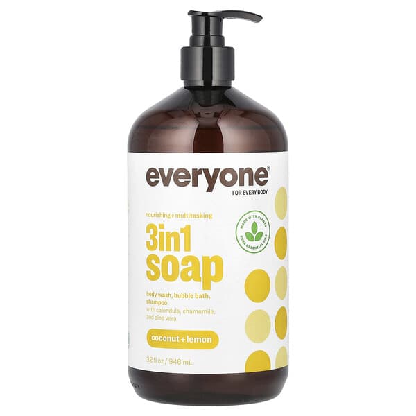 Everyone, 3 in 1 비누, 코코넛 + 레몬, 946ml(32fl oz)