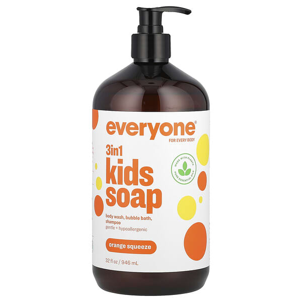 Everyone, 3-in-1 어린이 비누, 오렌지 스퀴즈, 946ml(32fl oz)
