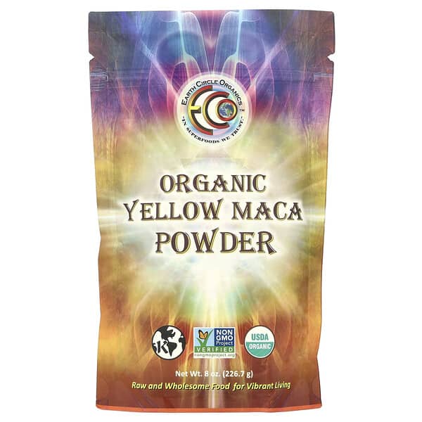 Earth Circle Organics, 유기농 황색 마카 분말, 226.7g(8oz)