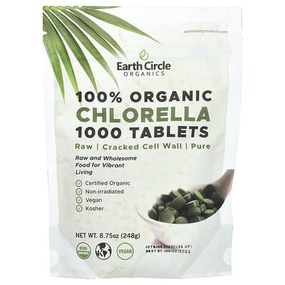 Earth Circle Organics, All Organic Chlorella Tablets, 1,000 Tablets, 8.75 oz (248 g)