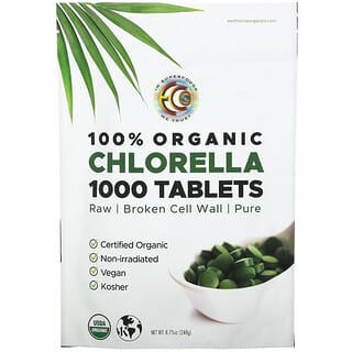 Earth Circle Organics, Comprimidos de clorela 100% orgánica, 1000 comprimidos, 248 g (8,75 oz)